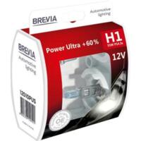 Лампа Brevia галогеновая H1 12V 55W P14.5s Power Ultra +60% S2 (12010PUS)