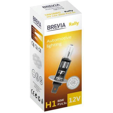 Лампа Brevia галогенова H1 12V 80W P14.5s Rally CP (12010RC)фото1