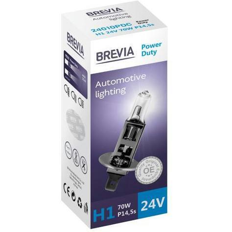 

Лампа Brevia галогеновая H1 24V 70W P14.5s Power Duty CP (24010PDC)