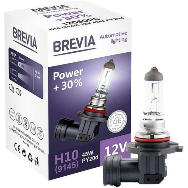 

Лампа Brevia галогеновая H10 12V 45W PY20d Power +30% CP (12050PC)