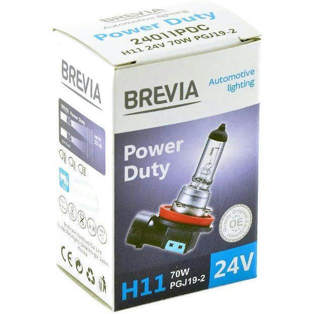 Лампа Brevia галогеновая H11 24V 70W PGJ19-2 Power Duty CP (24011PDC) фото 1