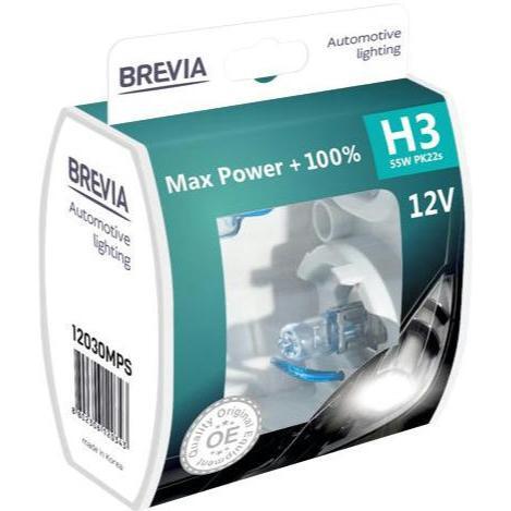 Лампа Brevia галогеновая H3 12V 55W PK22s Max Power +100% S (12030MPS) фото 1