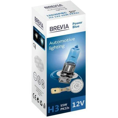 Лампа Brevia галогенова H3 12V 55W PK22s Power Blue CP (12030PBC)фото