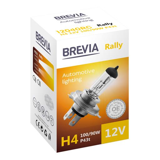 Лампа Brevia галогеновая H4 12V 100/90W P43t Rally CP (12040RC) фото 1