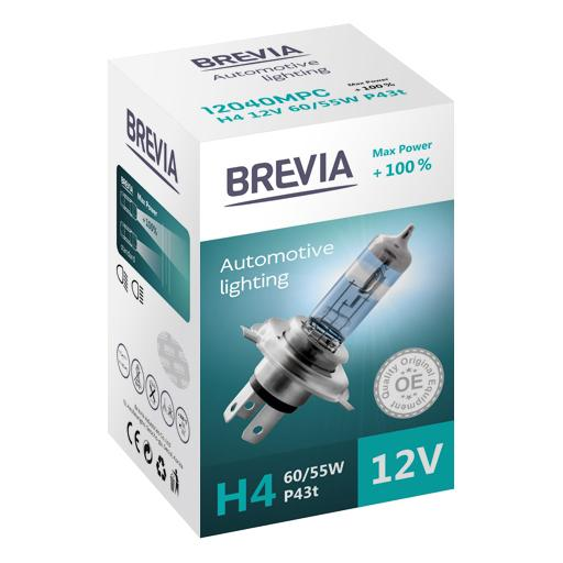 Лампа Brevia галогеновая H4 12V 60/55W P43t Max Power +100% CP (12040MPC) фото 