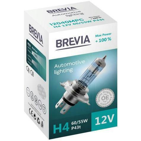 

Лампа Brevia галогеновая H4 12V 60/55W P43t Max Power +100% CP (12040MPC)