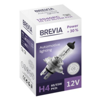 Лампа Brevia галогеновая H4 12V 60/55W P43t Power +30% CP (12040PC)