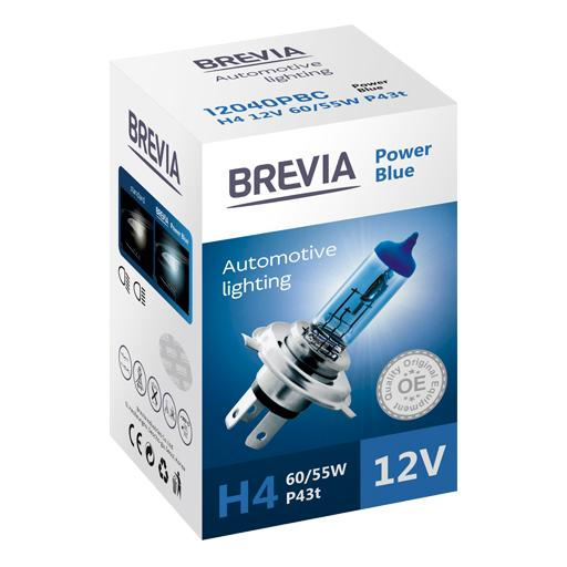 Лампа Brevia галогеновая H4 12V 60/55W P43t Power Blue CP (12040PBC) фото 