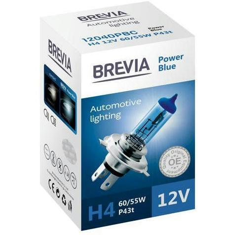 

Лампа Brevia галогеновая H4 12V 60/55W P43t Power Blue CP (12040PBC)