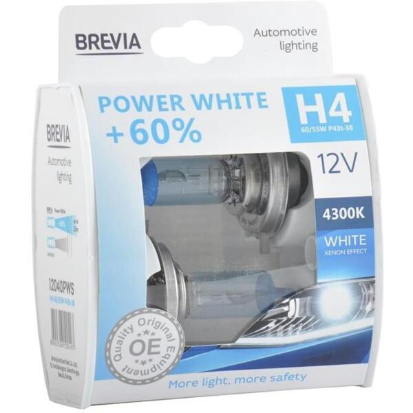 

Лампа Brevia галогеновая H4 12V 60/55W P43t Power White +60% 4300K S2 (12040PWS)