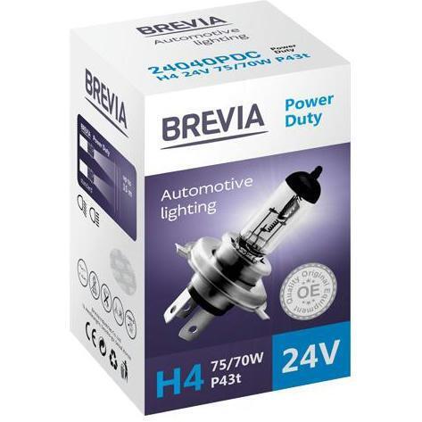 

Лампа Brevia галогеновая H4 24V 75/70W P43t Power Duty CP (24040PDC)
