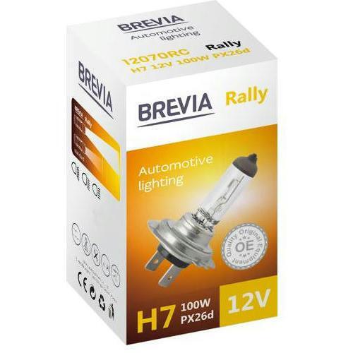 

Лампа Brevia галогеновая H7 12V 100W PX26d Rally CP (12070RC)