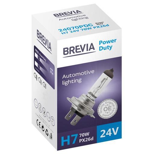 Акція на Лампа Brevia галогеновая H7 24V 70W PX26d Power Duty CP (24070PDC) від MOYO