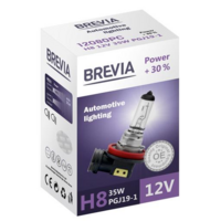 Лампа Brevia галогенова H8 12V 35W PGJ19-1 Power +30% CP (12080PC)