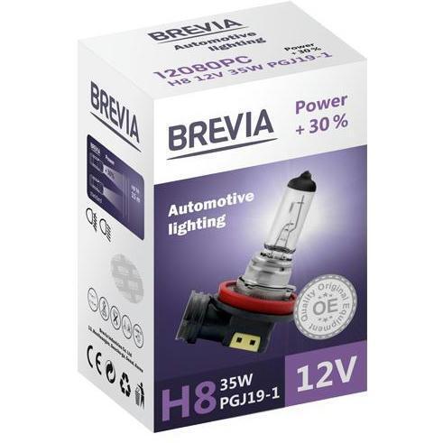 Лампа Brevia галогенова H8 12V 35W PGJ19-1 Power +30% CP (12080PC)фото1