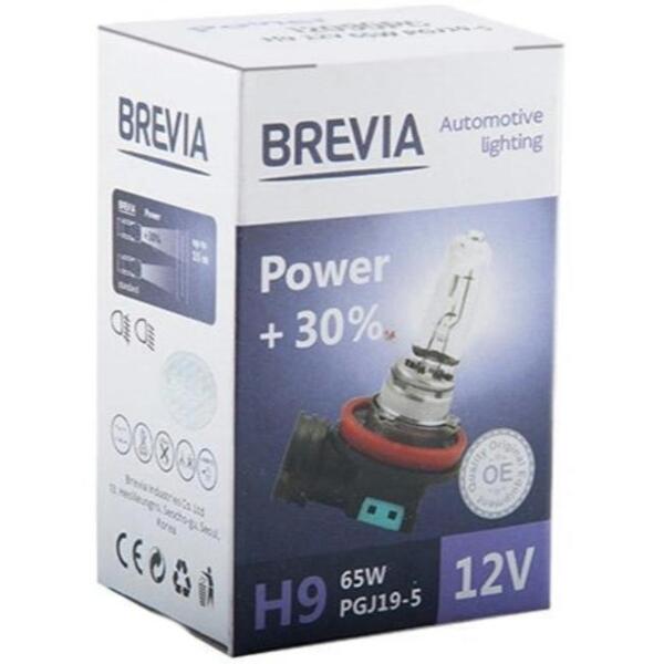 Лампа Brevia галогеновая H9 12V 65W PGJ19-5 Power +30% CP (12090PC)