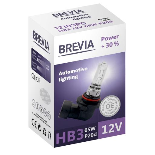 Лампа Brevia галогеновая HB3 12V 65W P20d Power +30% CP (12103PC) фото 1