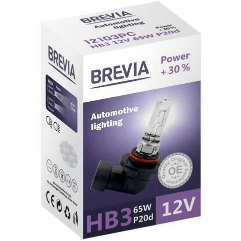 Лампа Brevia галогенова HB3 12V 65W P20d Power +30% CP (12103PC)фото1