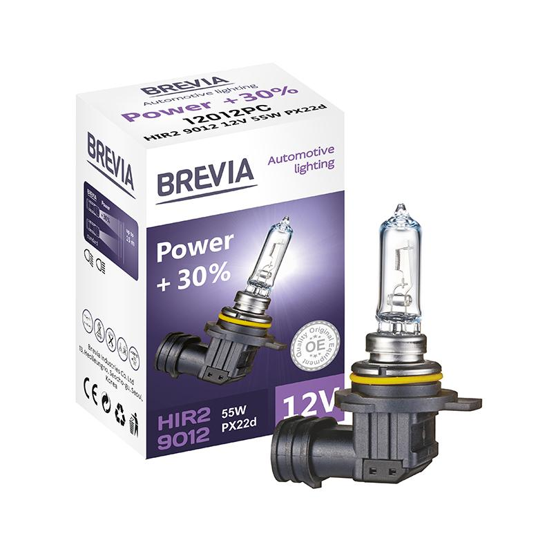 Лампа Brevia галогеновая HIR2 9012 12V 55W PX22d Power +30% CP (12012PC) фото 