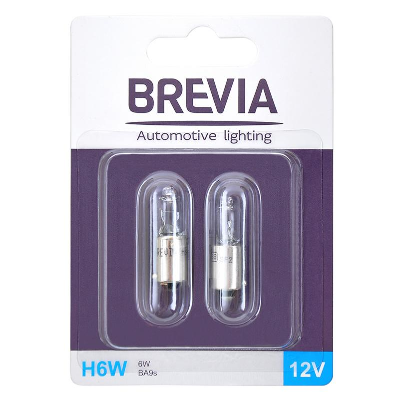 Лампа Brevia розжарювання H6W 12V 6W BA9s 2шт (12332B2)фото