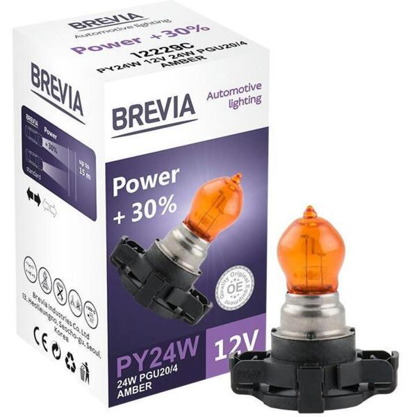 

Лампа Brevia галогеновая PY24W 12V/24V PGU20/4 AMBER Power +30% CP (12229C)