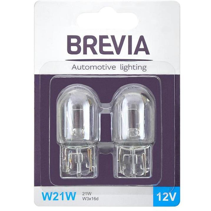 Лампа Brevia розжарювання W21W 12V 21W W3x16d B2 2шт (12310B2)фото