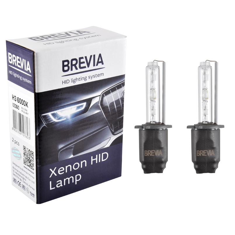 Лампа Brevia ксеноновая H3 6000K 85V 35W PK22s KET 2шт (12360) фото 