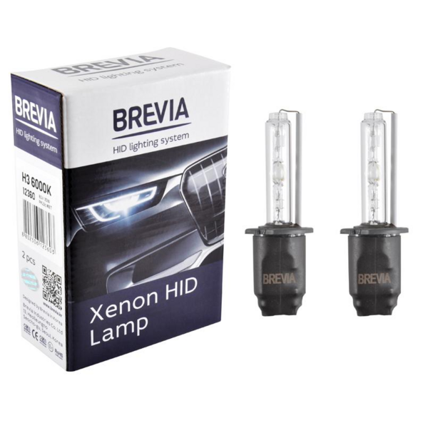 Лампа Brevia ксеноновая H3 6000K 85V 35W PK22s KET 2шт (12360)