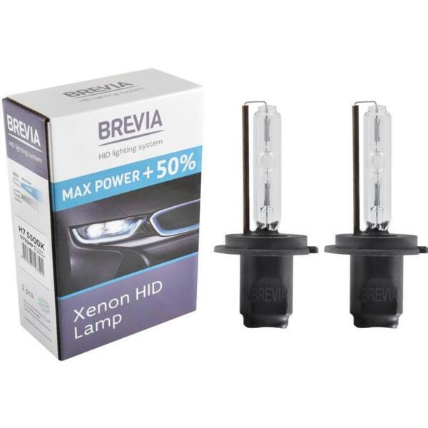 

Лампа Brevia ксеноновая H7 +50% 5500K 85V 35W PX26d KET 2шт (12750MP)