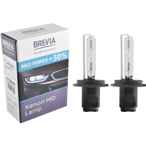 

Лампа Brevia ксеноновая H7 +50% 6000K 85V 35W PX26d KET 2шт (12760MP)