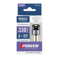 Лампа Brevia LED Power P21W 330Lm 6x3020SMD 12/24V CANbus 2шт (10101X2)