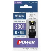 Лампа Brevia LED Power P27W 330Lm 6x3020SMD 12/24V CANbus 2шт (10138X2)