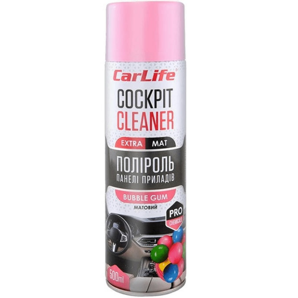 

Полироль CarLife для приборной панели Extra mat Бабл гам 500мл (CF528)