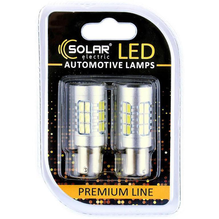 Лампа Solar LED 12-24V S25 BA15s 27SMD Білий 2шт (SL1395)фото