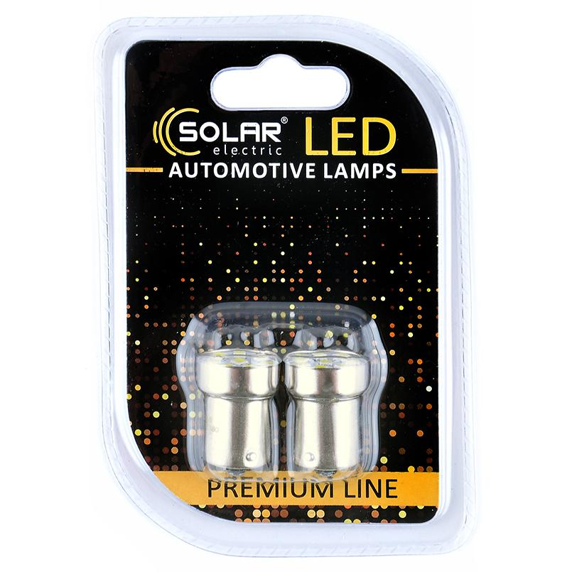 Лампа Solar LED 12V G18.5 BA15s 8SMD Белый 2шт (SL1380) фото 