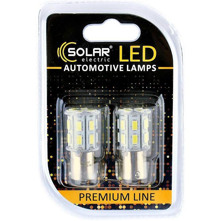 Лампа Solar LED 12V S25 BA15s 20SMD Білий 2шт (SL1387)фото
