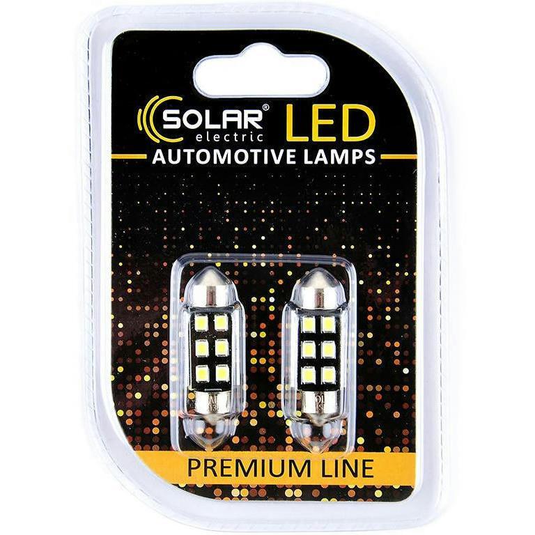 Лампа Solar LED 12V SV8.5 T11x36 6SMD Білий 2шт (SL1362)фото