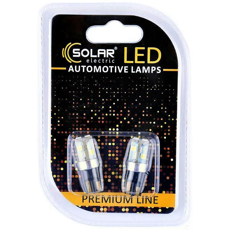 Лампа Solar LED 12V T10 W2.1x9.5d 10SMD Белый 2шт (SL1342) фото 1