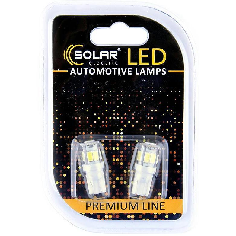Лампа Solar LED 12V T10 W2.1x9.5d 9SMD Белый 2шт (SL1336) фото 1