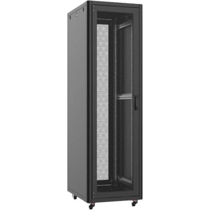 Шкаф MIRSAN 19", 26U, GTN, перфорированная дверь, 600x1000 мм, максимально 1000 кг, черный фото 1