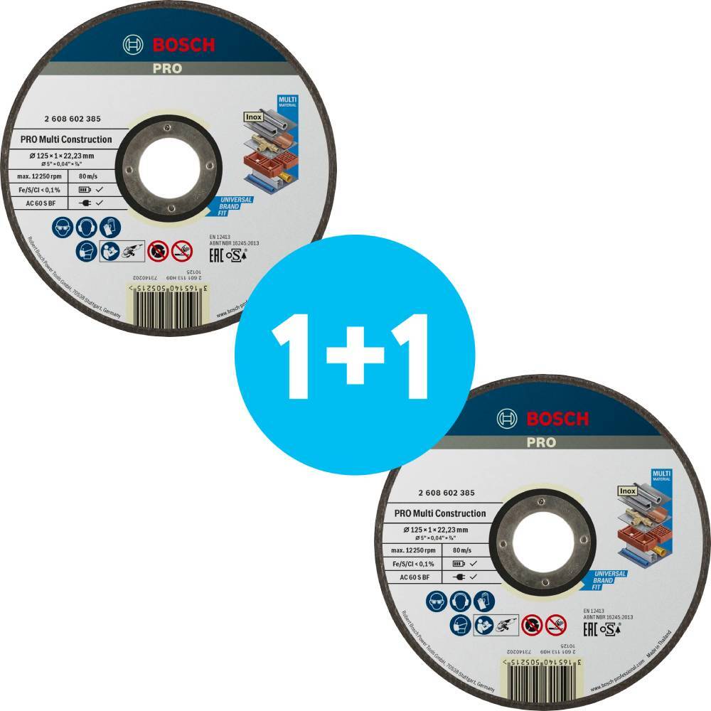 Диск отрезной Bosch Rapido Multi Construction 125x1мм (2.608.602.385) фото 1