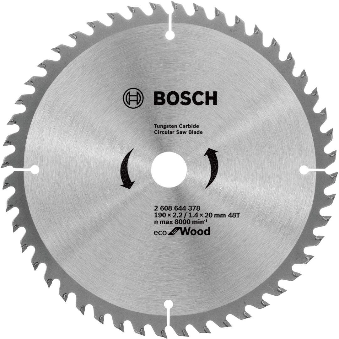 Диск пиляльний Bosch Bosch Eco for Wood 190x2.2x20-48T (2.608.644.378)фото