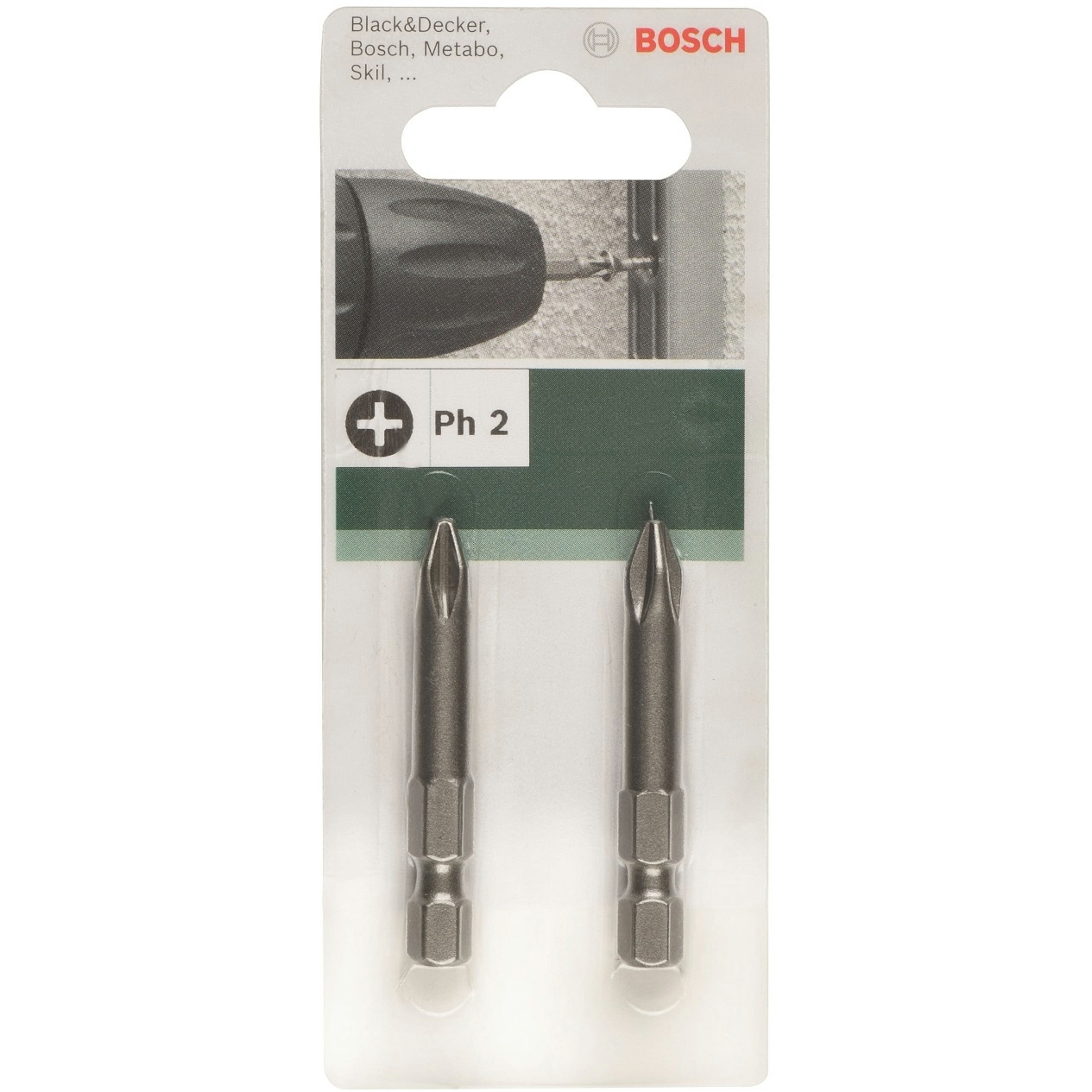 Биты Bosch PH 2 XH, 49 мм, 2шт (2.609.255.920) фото 1