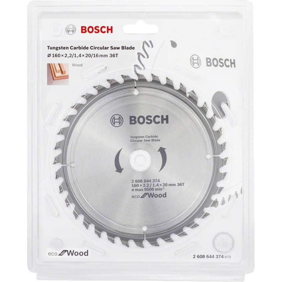 Диск пиляльний Bosch Bosch Eco for Wood 160x2.2x20-36T (2.608.644.374)фото