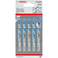 Полотно пилочное для электролобзика Bosch по металлу T 118 B, 1.9-2.3х92мм, 5шт (2.608.631.014)