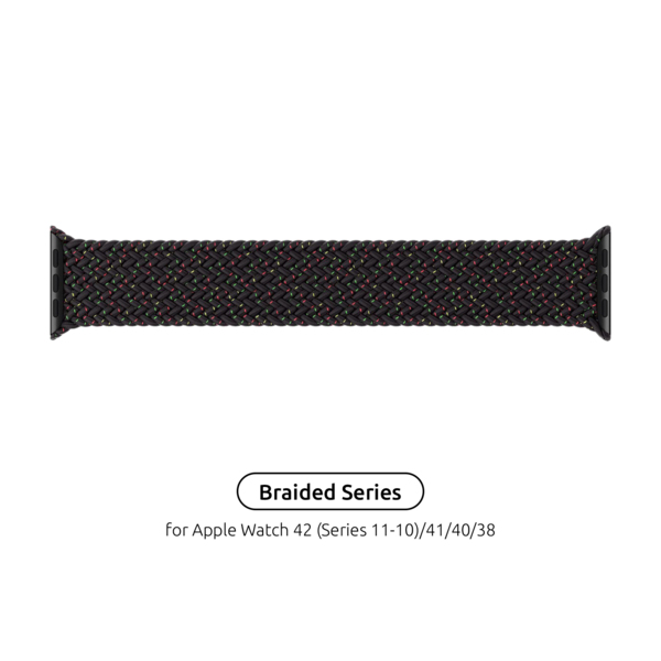 Ремінець ArmorStandart Braided Solo Loop для Apple Watch 42 (Series 11-10)/41/40/38 Black Unity Size 6 (144 mm) (ARM6489