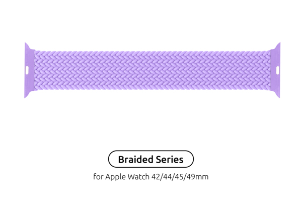 Ремінець ArmorStandart Braided Solo Loop для Apple Watch 49/46/45/44/42 (Series 1-3) Lavender Grey Size 10 (172 mm) (ARM
