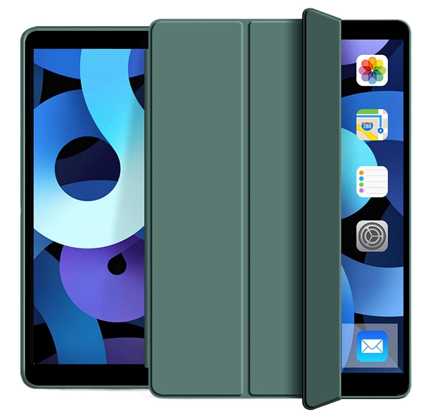 Чехол-книжка BeCover Tri Fold Soft TPU Silicone для Apple iPad 10.9&quot; 2022 Dark Green (708519) фото 