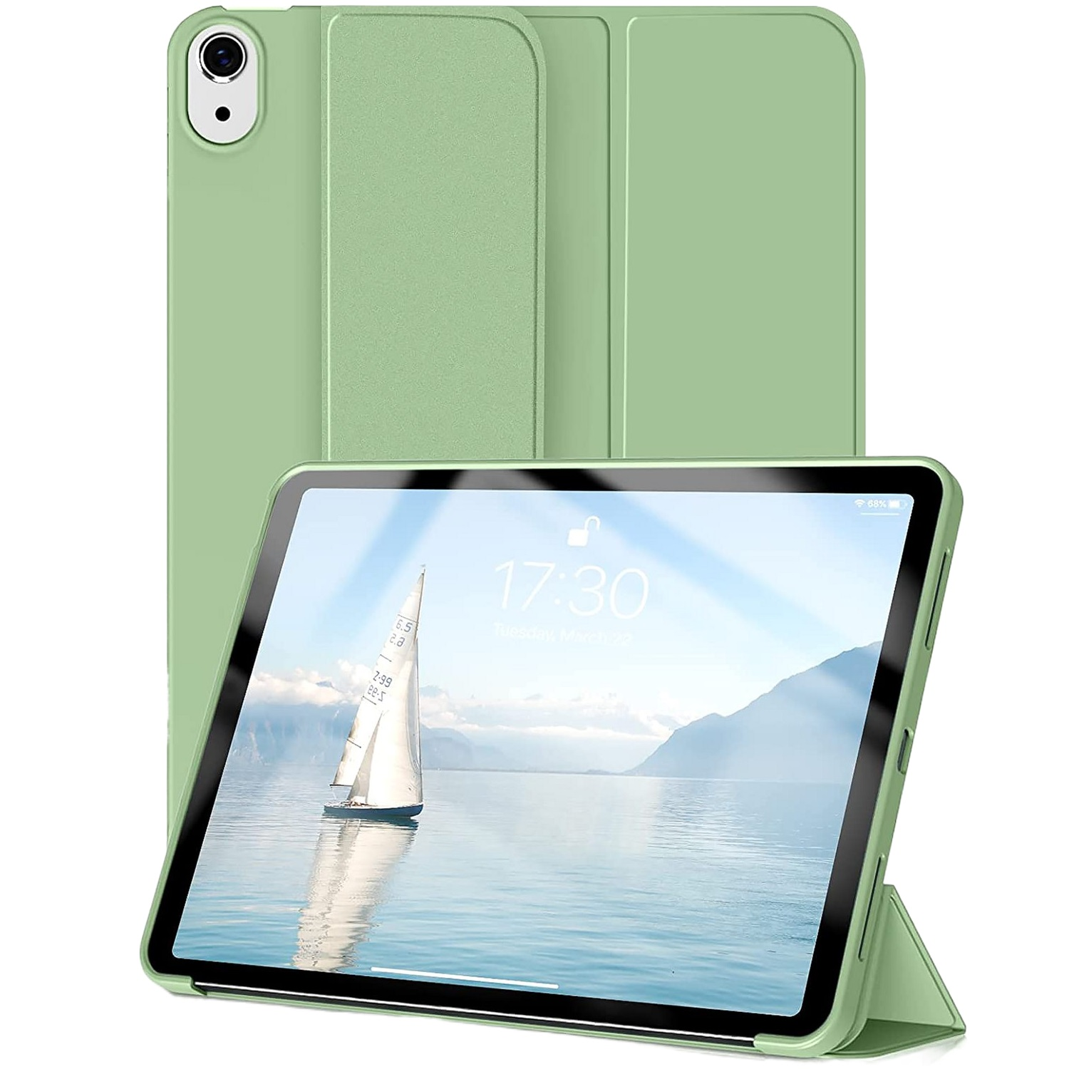 Чехол-книжка BeCover Tri Fold Soft TPU Silicone для Apple iPad 10.9" 2022 Green (708520) фото 1