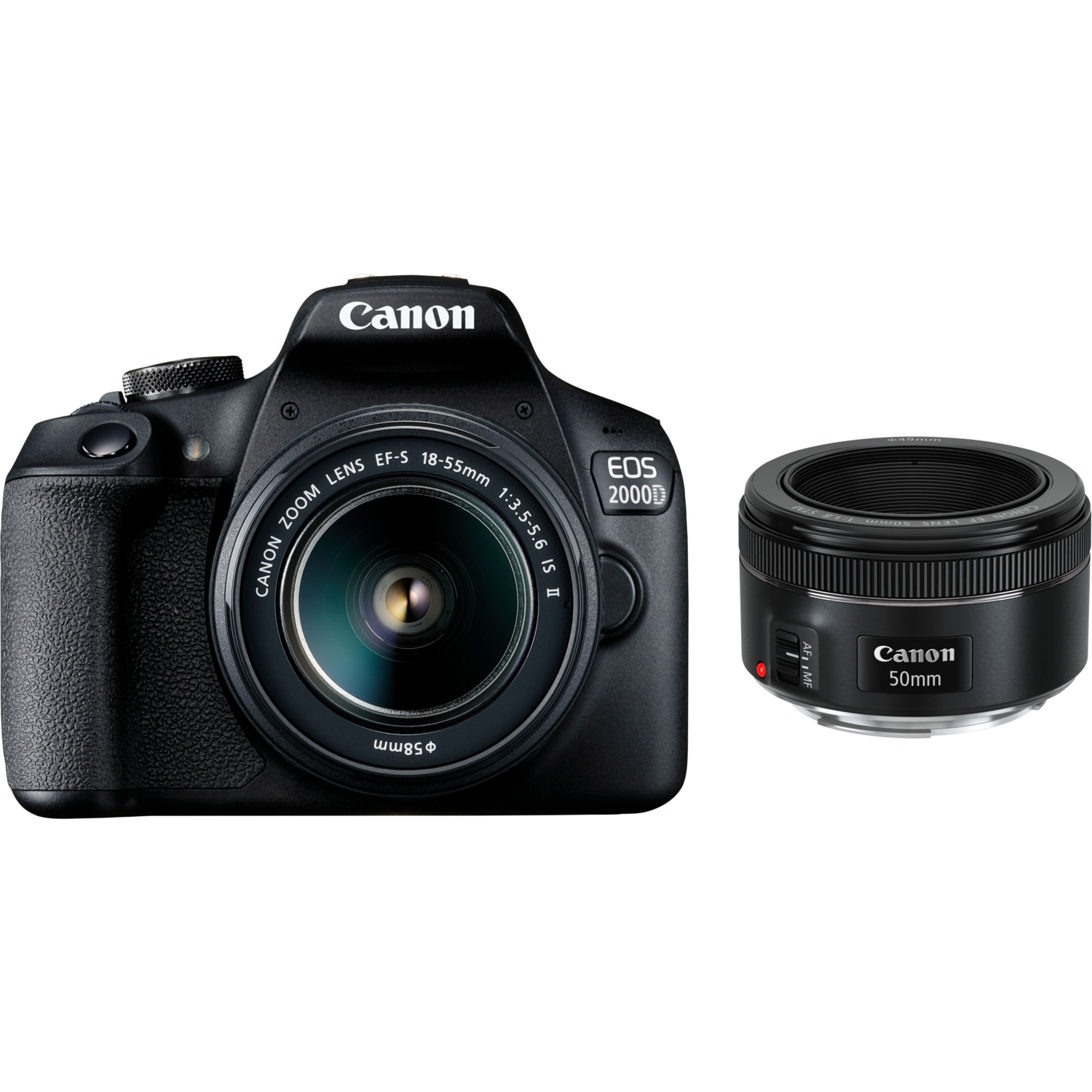 Фотоаппарат CANON EOS 2000D 18-55 IS II + EF 50 mm f/1.8 STM (2728C008EF50) фото 